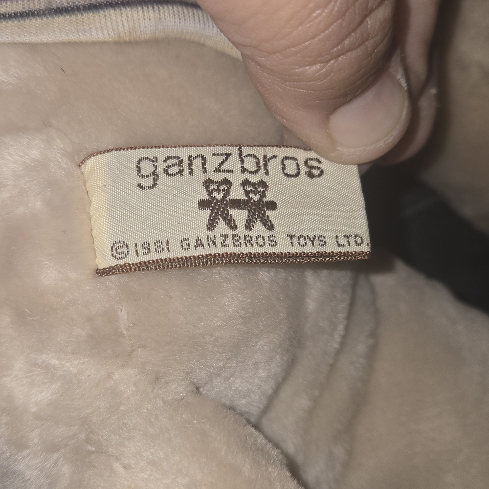 1981 Vintage Ganz Broos Plush Dog Toy with Striped Shirt - Picture 2 of 7